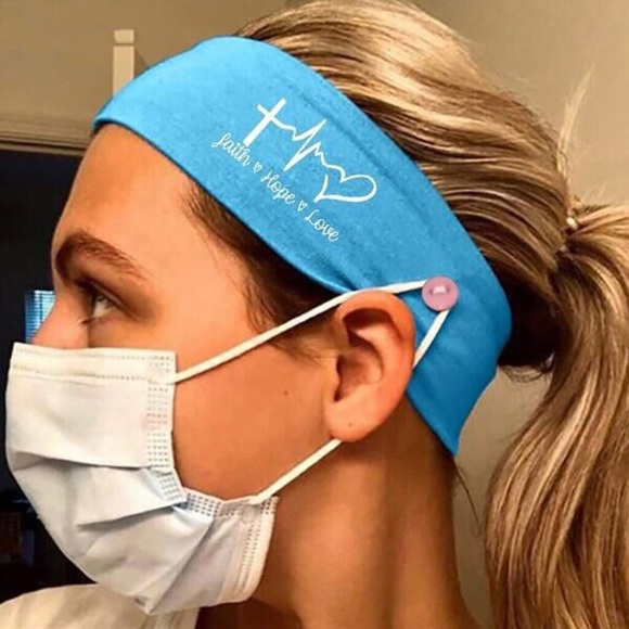 Faith Hope Love Nurse Heartbeat Headband for Masks - Picture 12 of 16